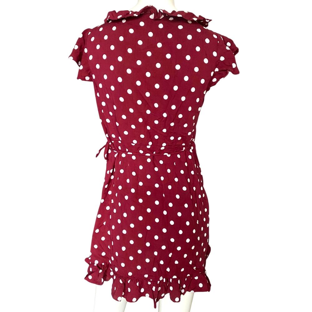 Motel Polka Dot Wrap Mini Dress Small - Picture 2 of 4